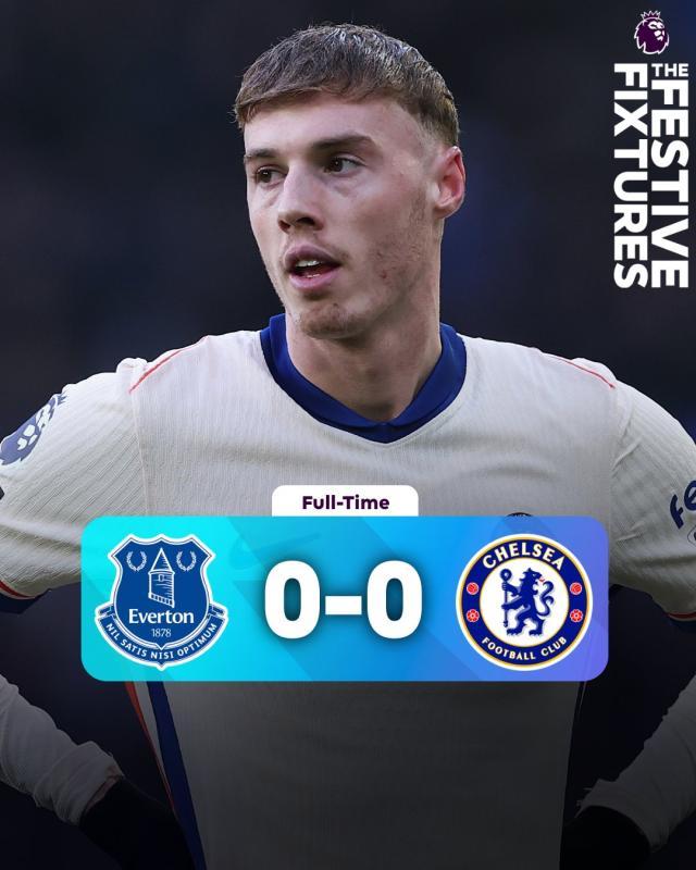 【英超】切尔西0比0客场闷平埃弗顿，杰克逊履失良机